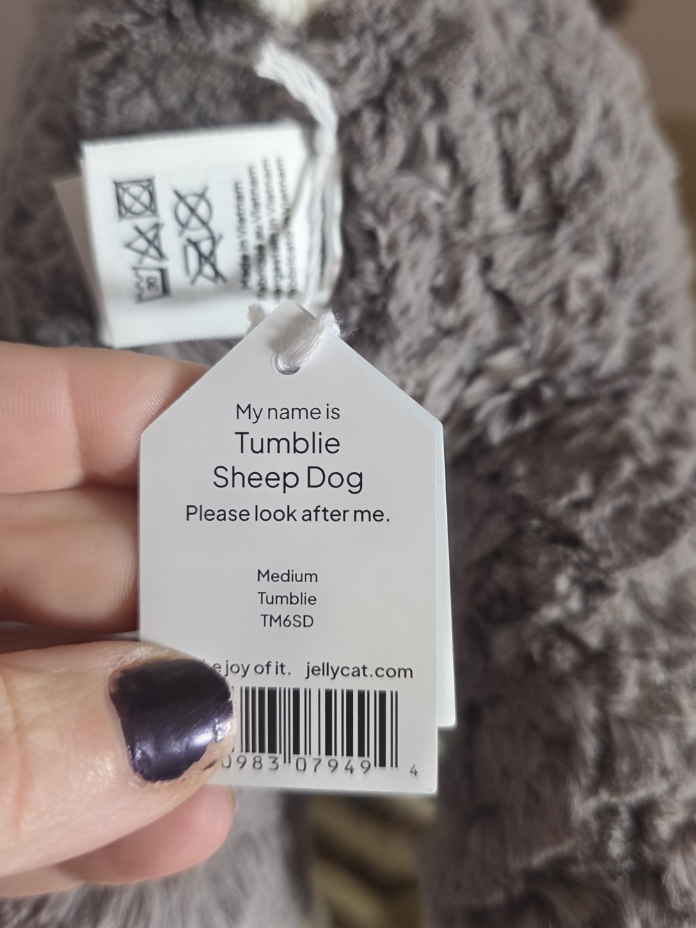 Jellycat Tumblie Sheep Dog NWT - Picture 5 of 6
